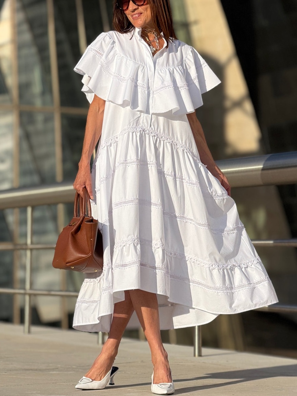 NWT RARE Marielle Almelo Dress Camelia White OS